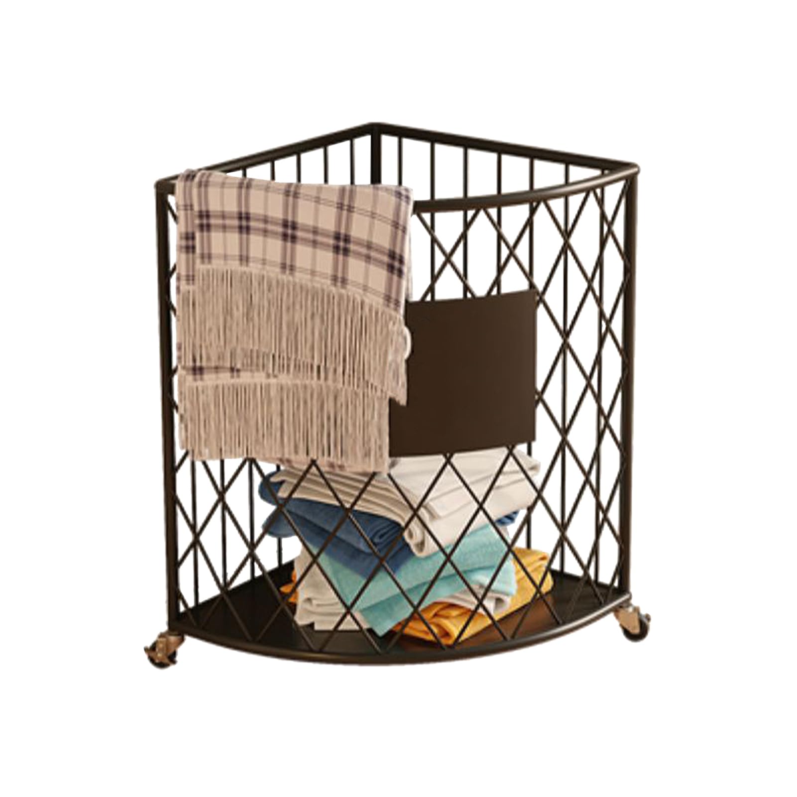 Amazon｜ZJUN - コーナーランドリーバスケット、寝室用3輪付き